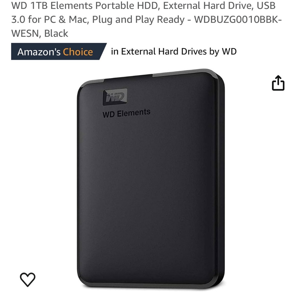 1 TB- External Harddrive
